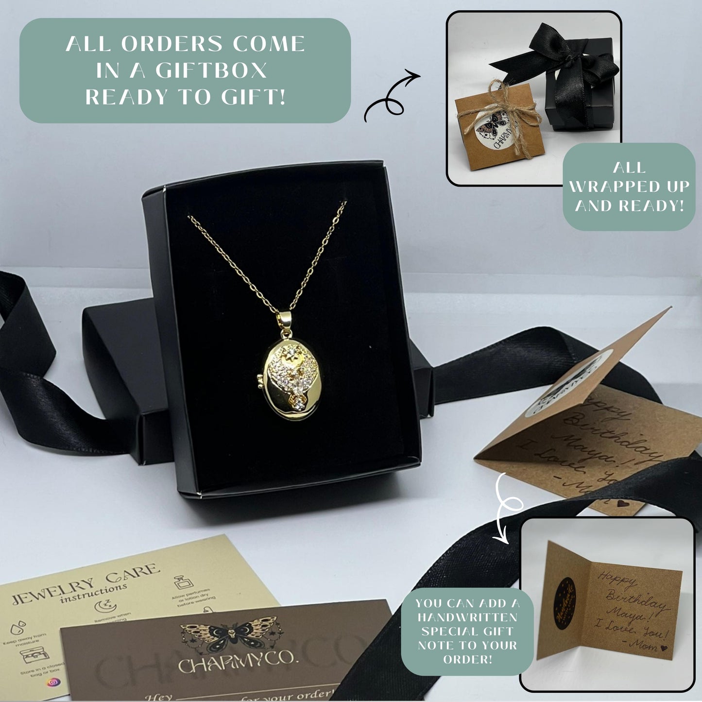 Phoenix Oval Photo Locket Necklace – Personalized Keepsake Gift