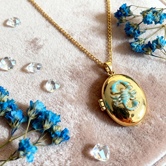 Scorpio Oval Photo Locket Necklace – Personalized Keepsake Gift