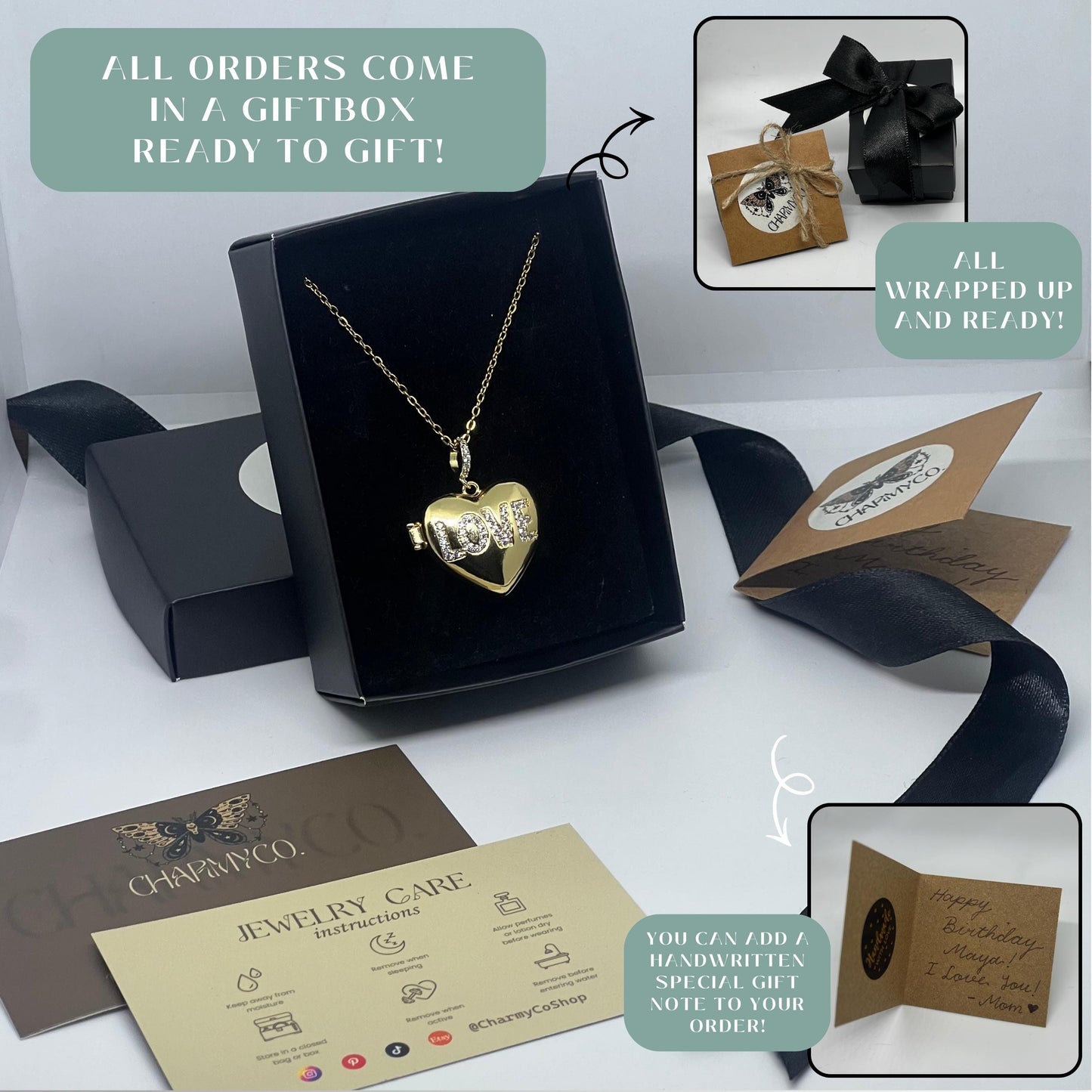 Love Heart Photo Locket Necklace – Personalized Keepsake Gift