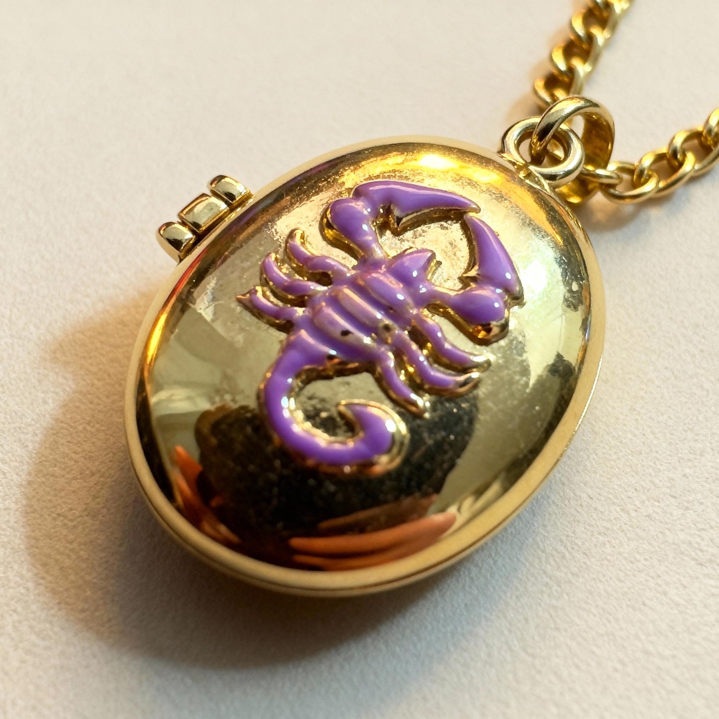 Scorpio Enamel Photo Locket Necklace – Personalized Keepsake Gift