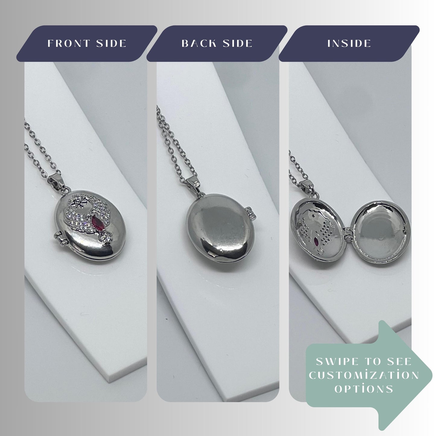 Phoenix Oval Photo Locket Necklace – Personalized Keepsake Gift