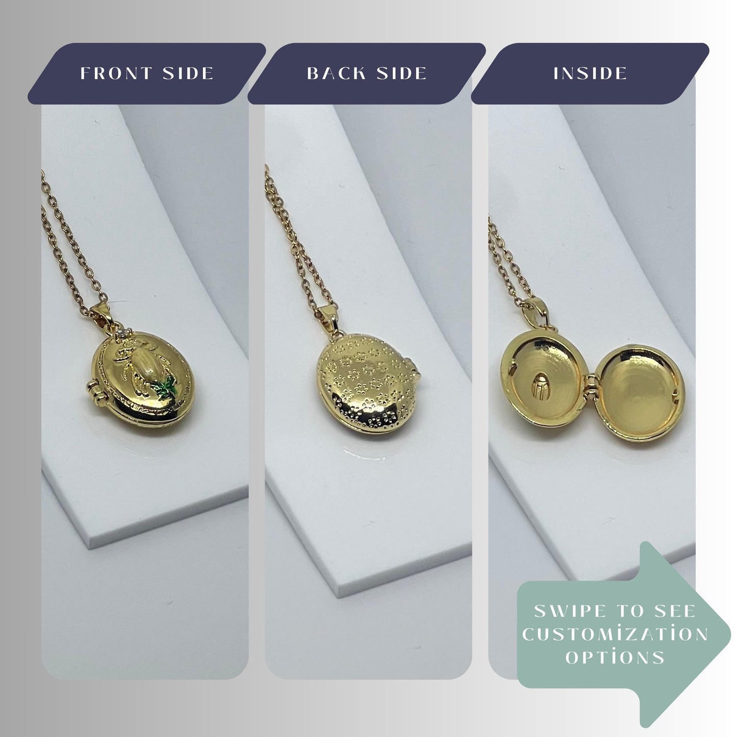 Firefly Oval Photo Locket Necklace – Personalized Keepsake Gift