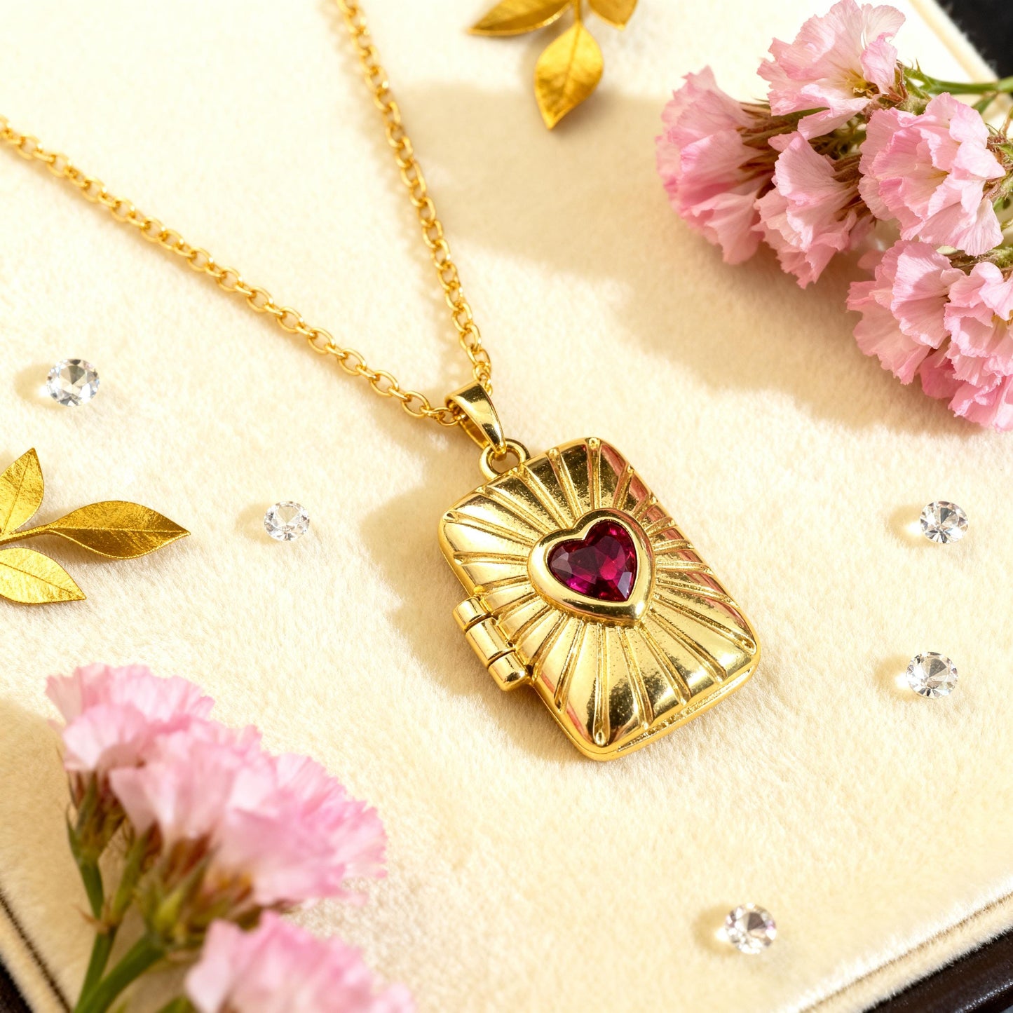 Heart Rectangle Photo Locket Necklace – Personalized Keepsake Gift