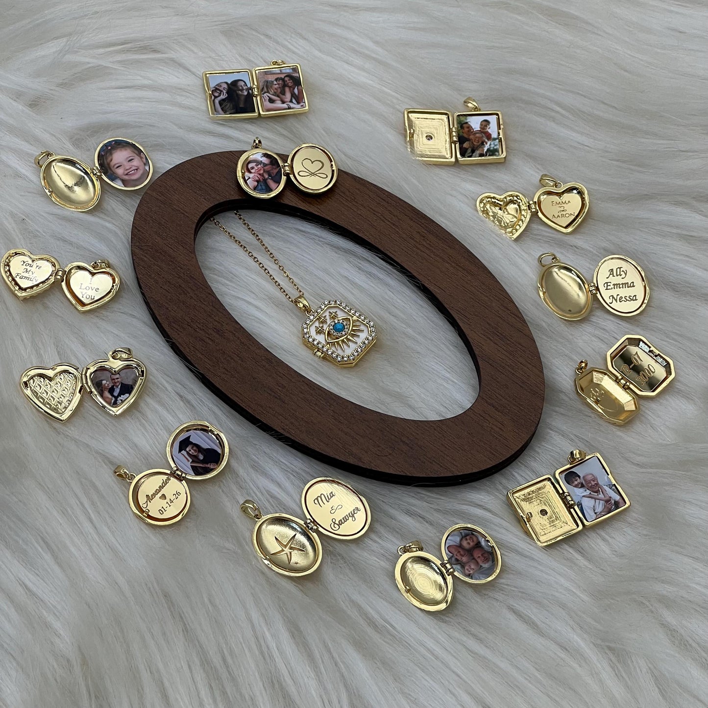 Evil Eye Photo Locket Necklace – Personalized Keepsake Gift