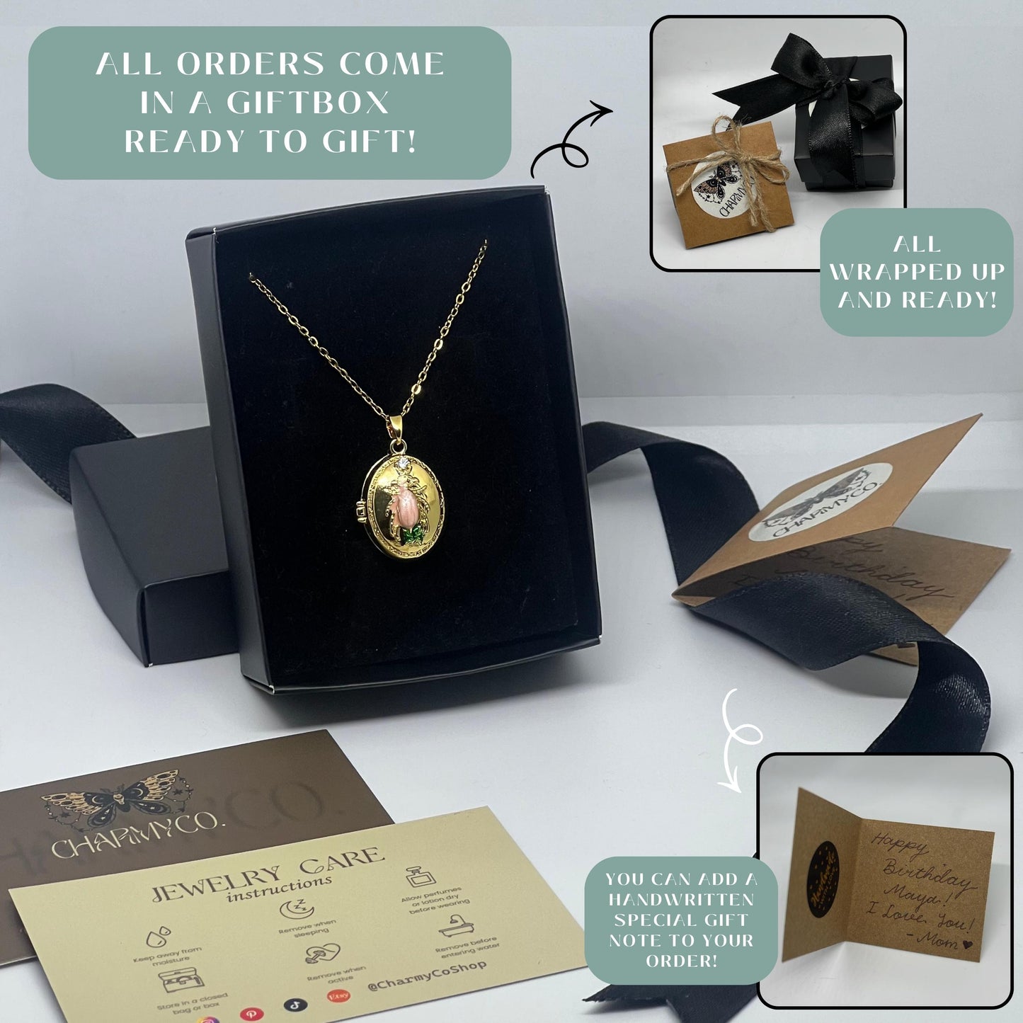Firefly Oval Photo Locket Necklace – Personalized Keepsake Gift