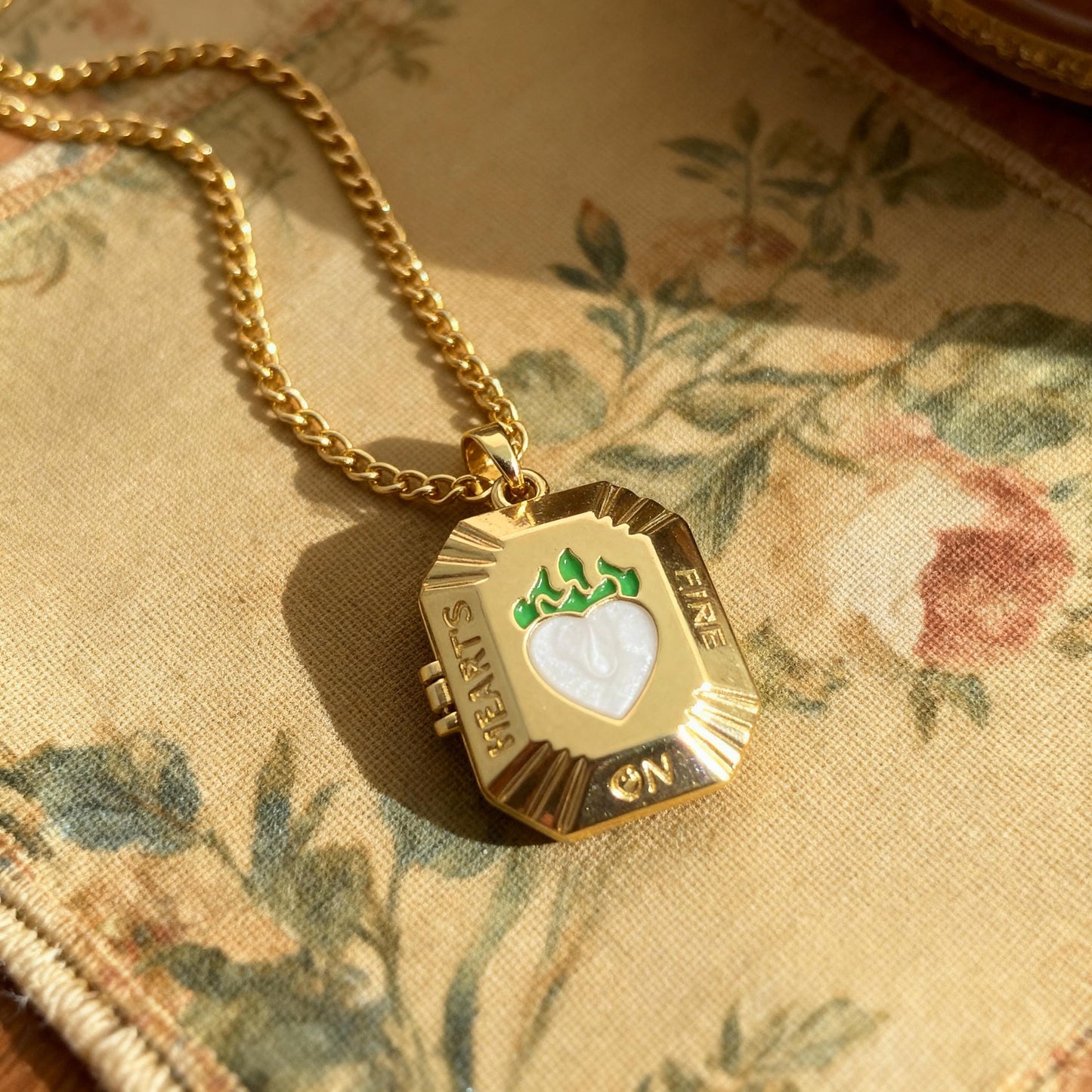 White Enamel Heart Photo Locket Necklace – Personalized Keepsake Gift