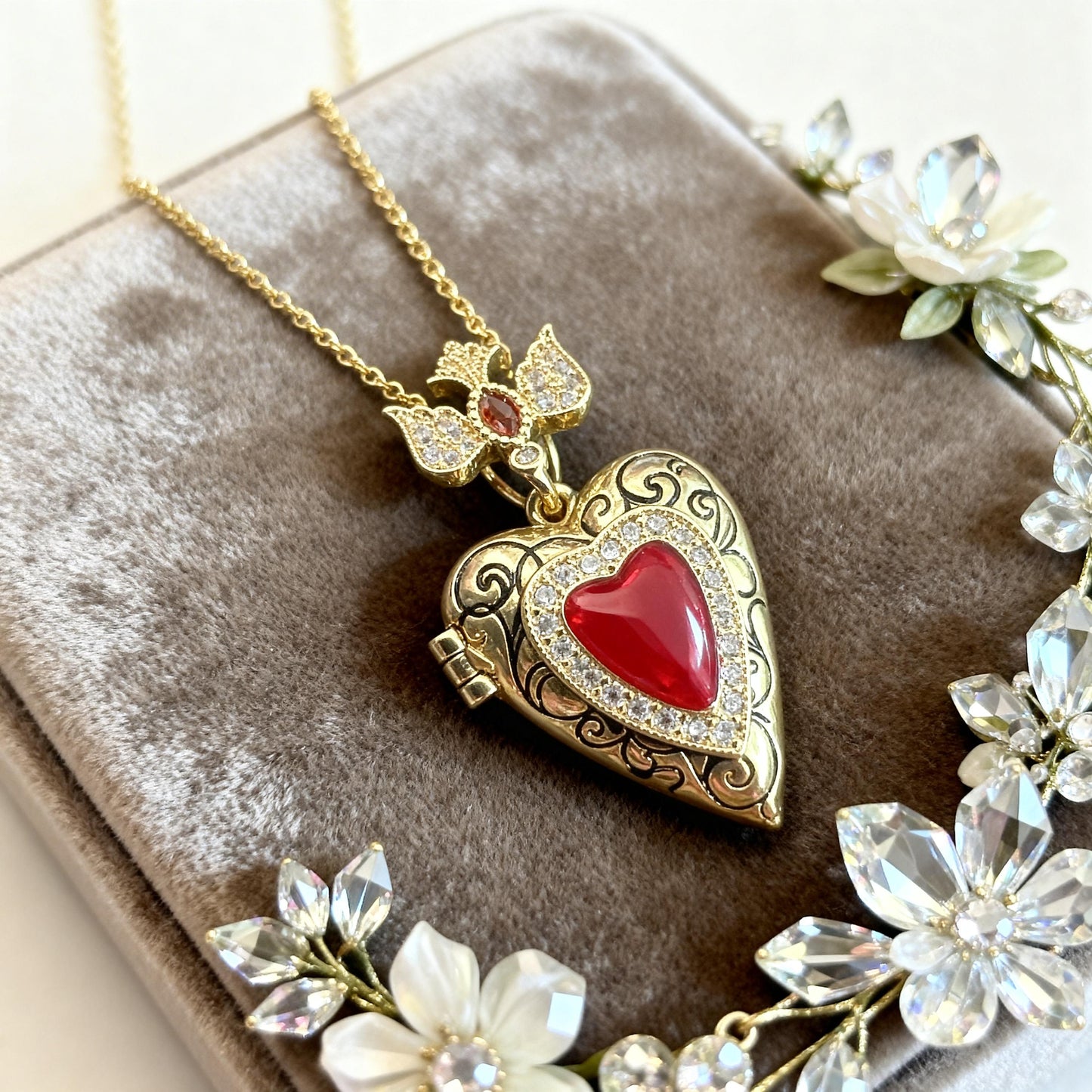 Victorian Heart Photo Locket Necklace – Personalized Keepsake Gift