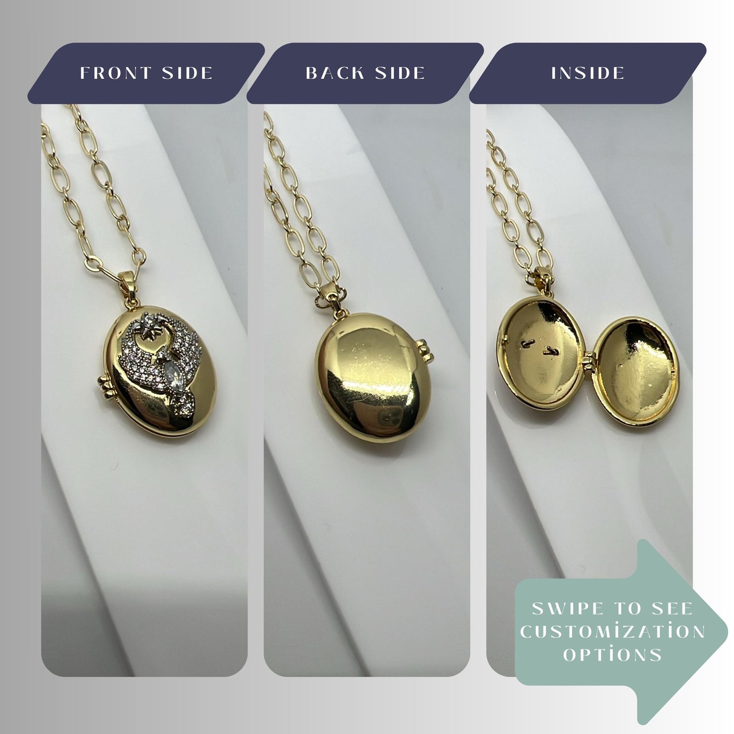 Phoenix Oval Photo Locket Necklace – Personalized Keepsake Gift