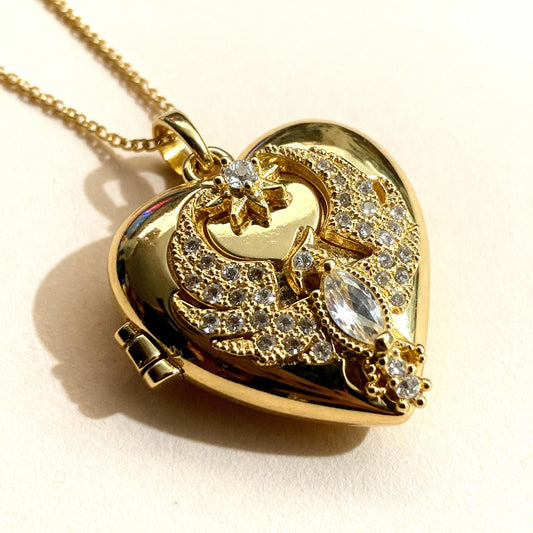Phoenix Heart Photo Locket Necklace – Personalized Keepsake Gift