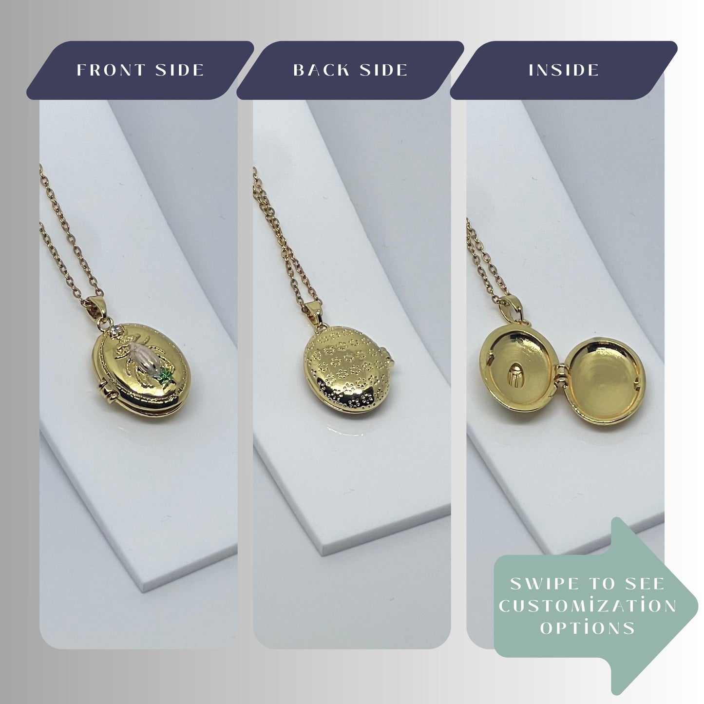 Firefly Oval Photo Locket Necklace – Personalized Keepsake Gift