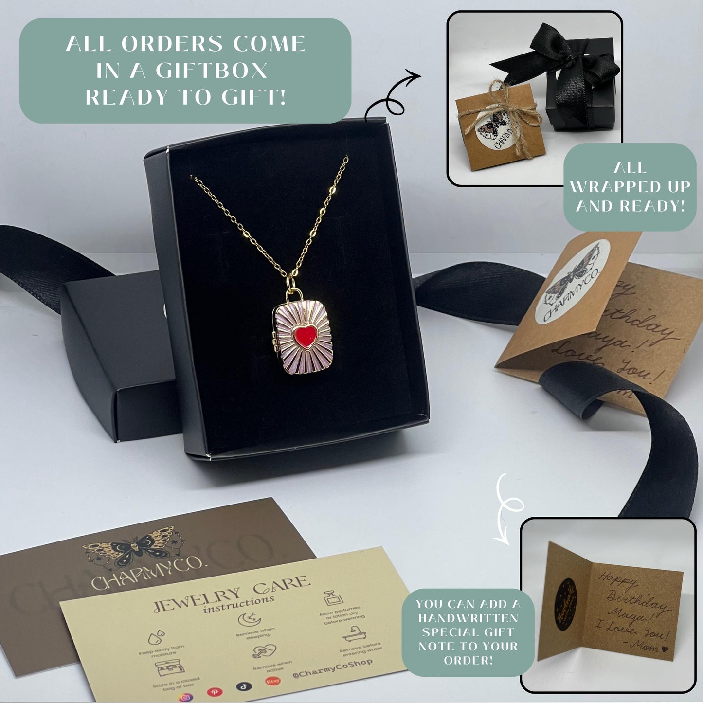 Sacred Heart Photo Locket Necklace – Personalized Keepsake Gift