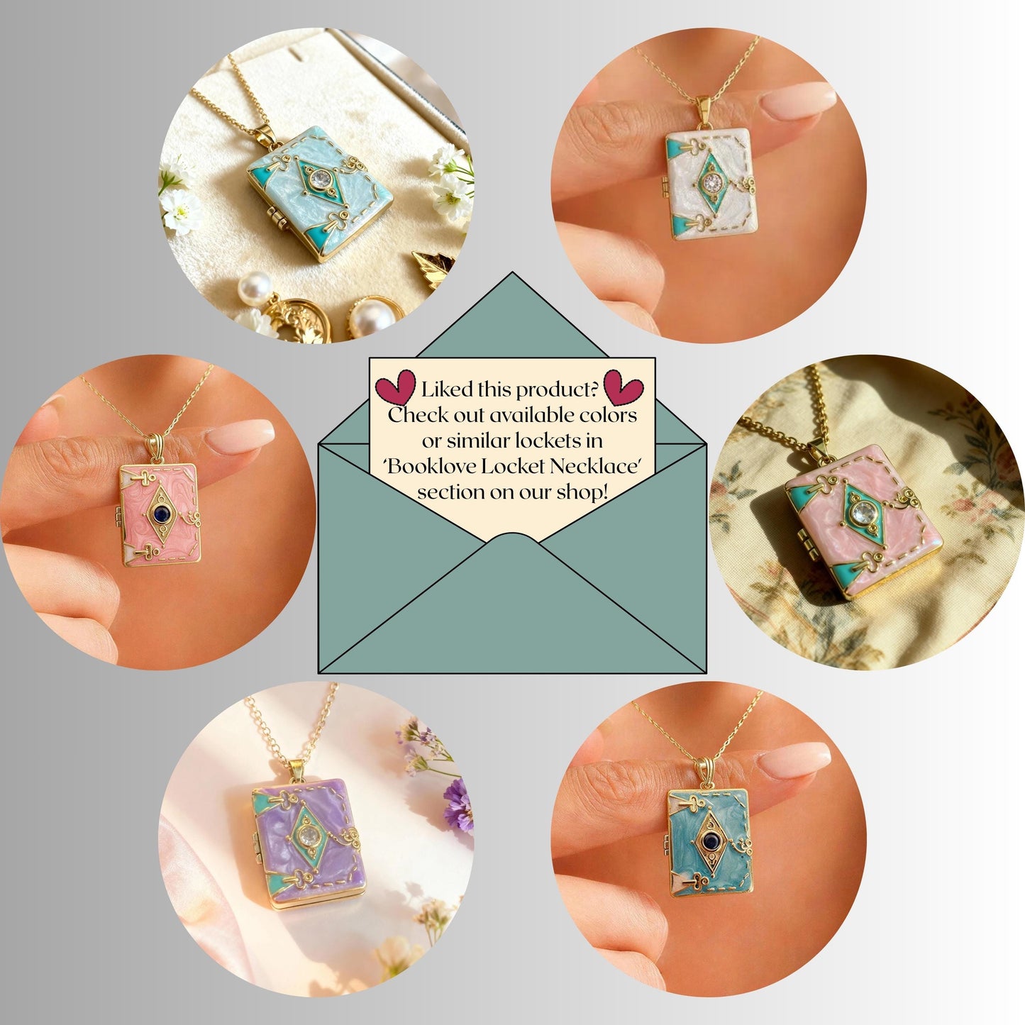 Pink Enamel Book Locket Necklace – Personalized Keepsake Gift
