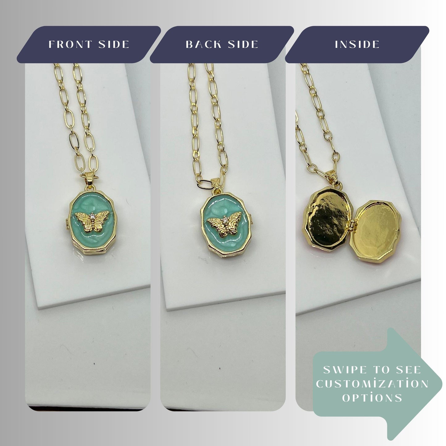 Butterfly Photo Locket Necklace – Personalized Keepsake Gift