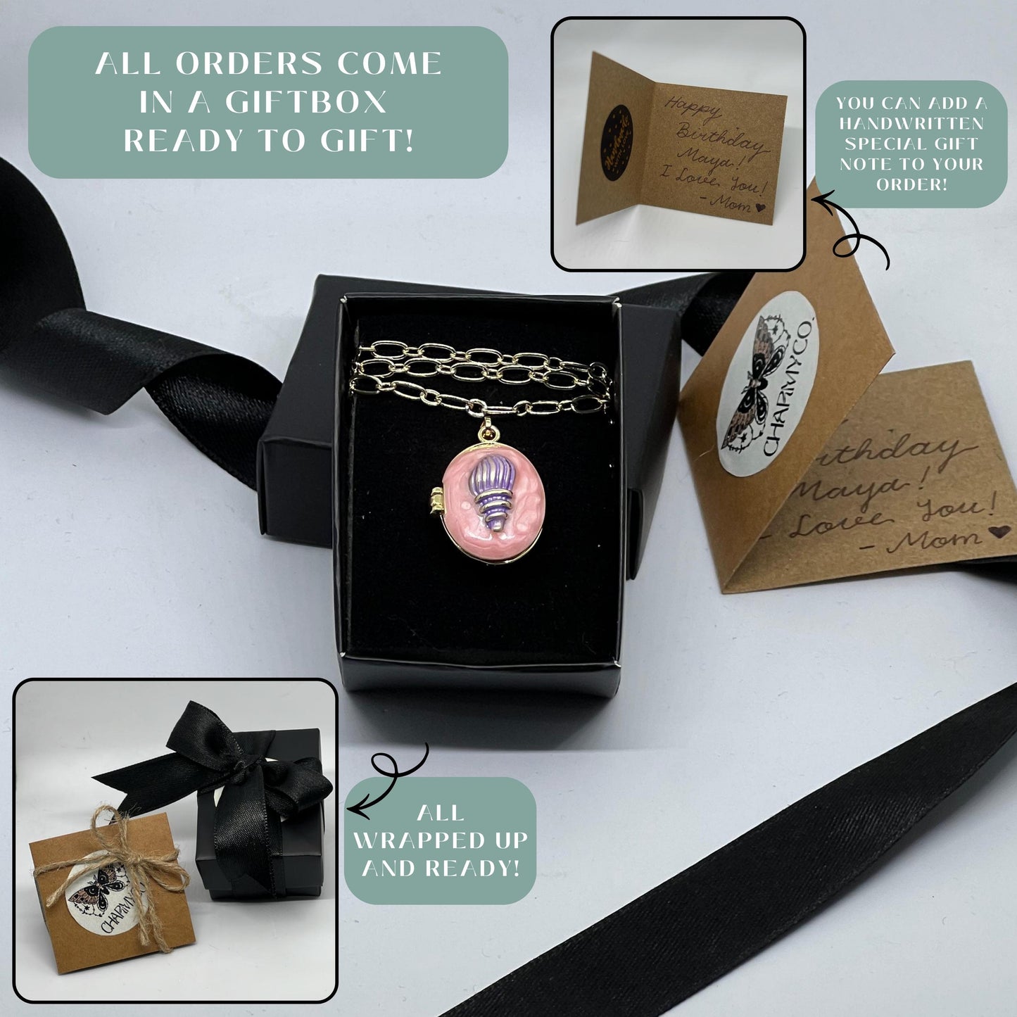 Pink Shell Photo Locket Necklace – Personalized Keepsake Gift