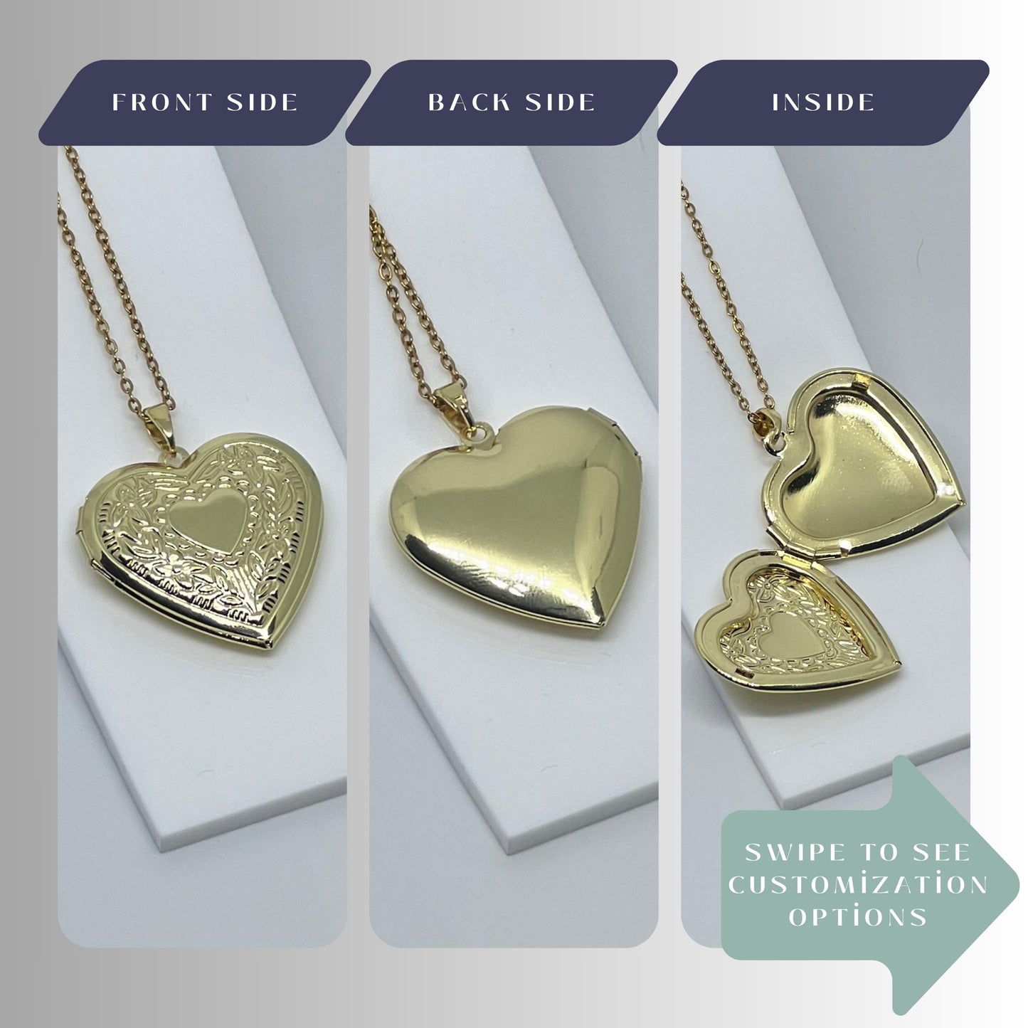 Floral Heart Photo Locket Necklace – Personalized Keepsake Gift