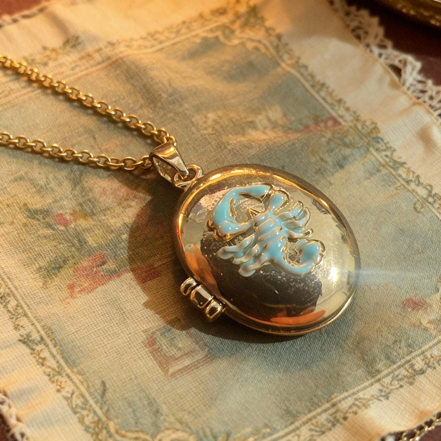 Scorpio Oval Photo Locket Necklace – Personalized Keepsake Gift