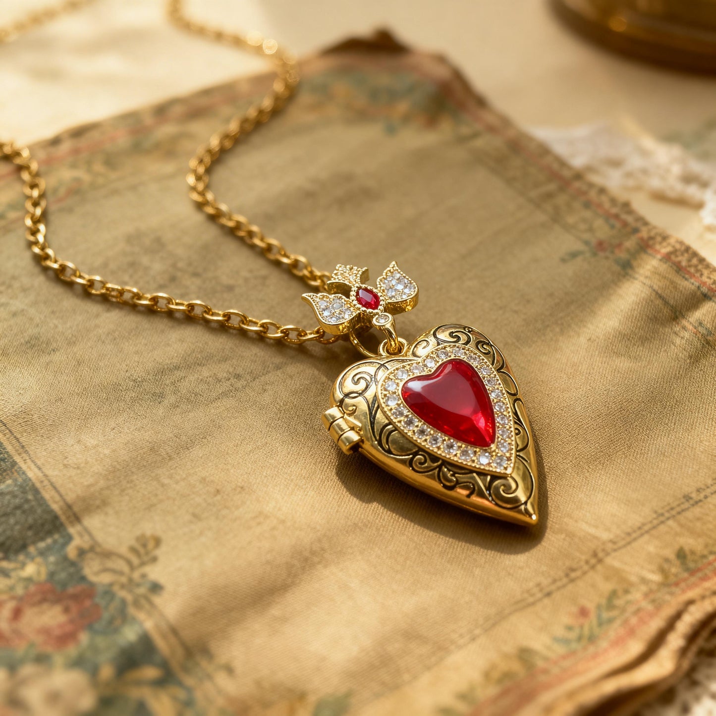Victorian Heart Photo Locket Necklace – Personalized Keepsake Gift
