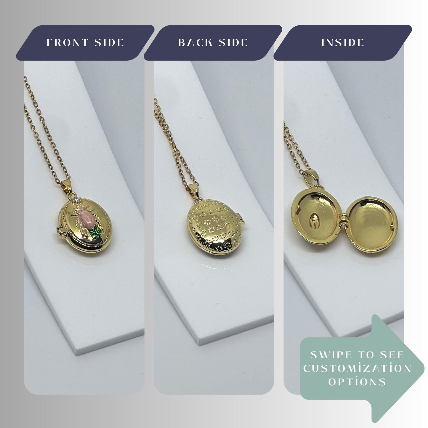 Firefly Oval Photo Locket Necklace – Personalized Keepsake Gift