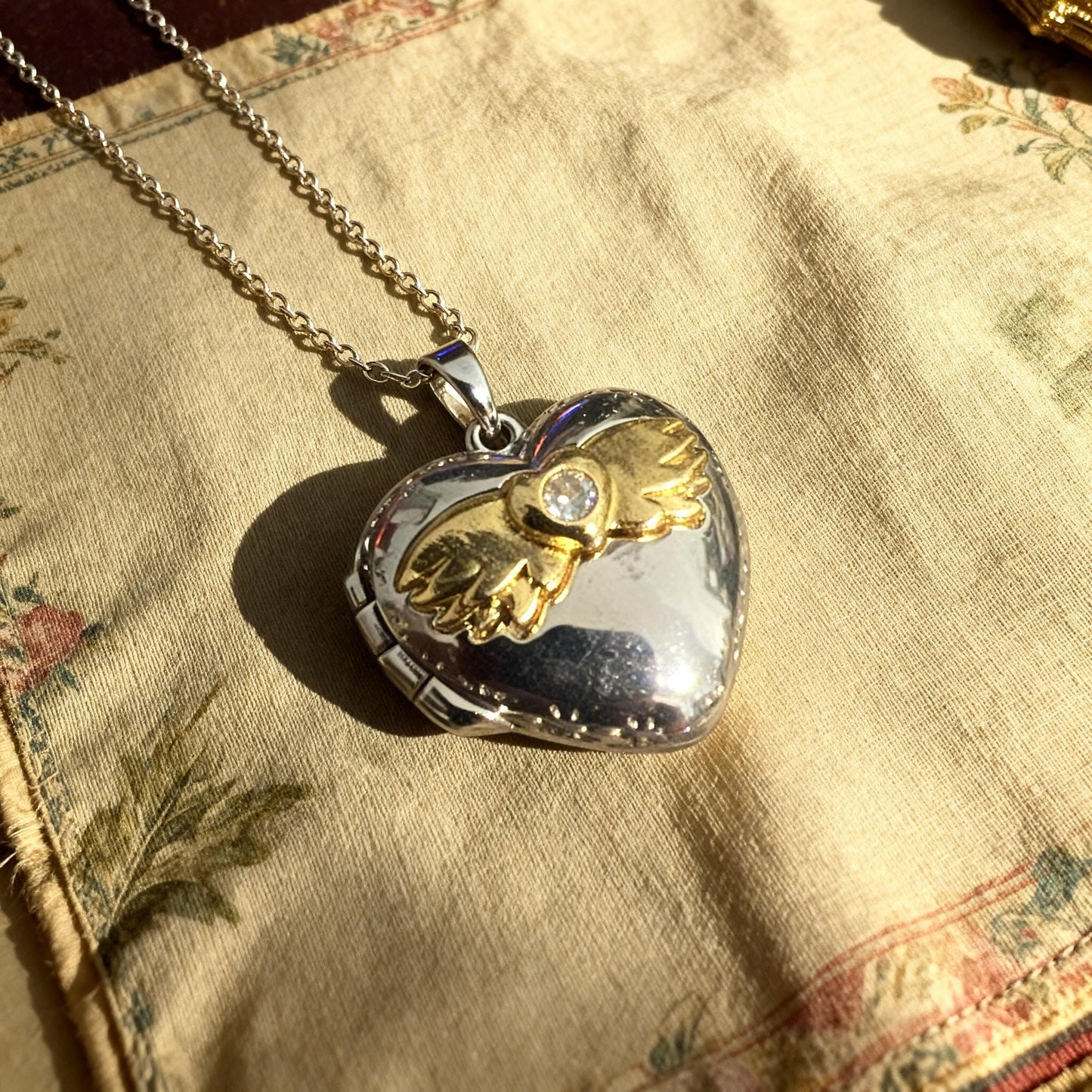 Angel Wings Heart Photo Locket Necklace – Personalized Keepsake Gift
