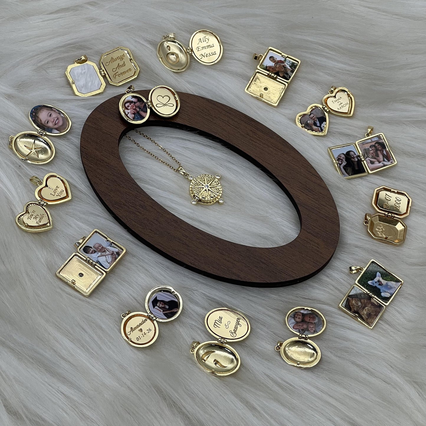 Compass Photo Locket Necklace – Personalized Keepsake Gift
