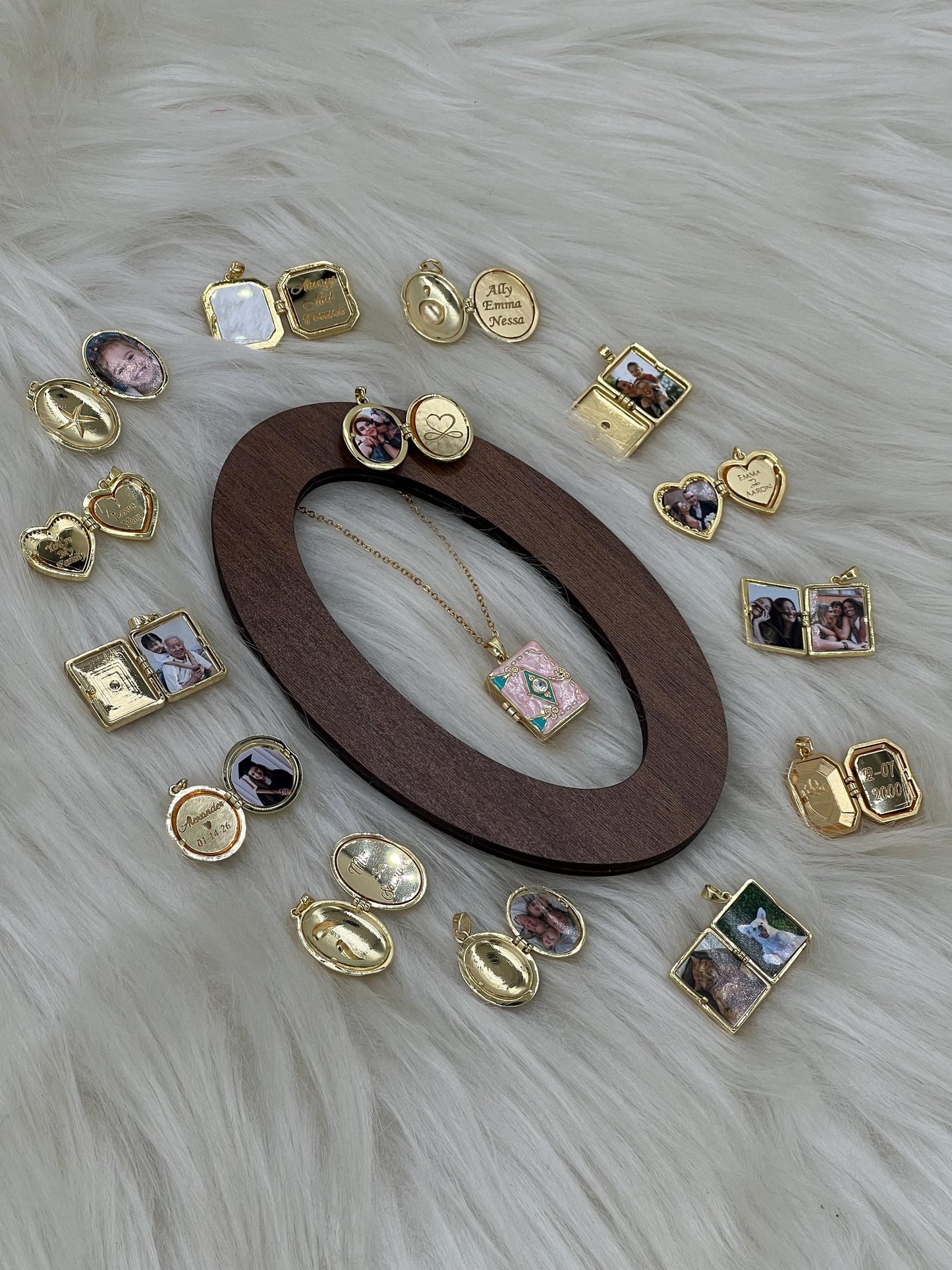 Pink Enamel Book Locket Necklace – Personalized Keepsake Gift