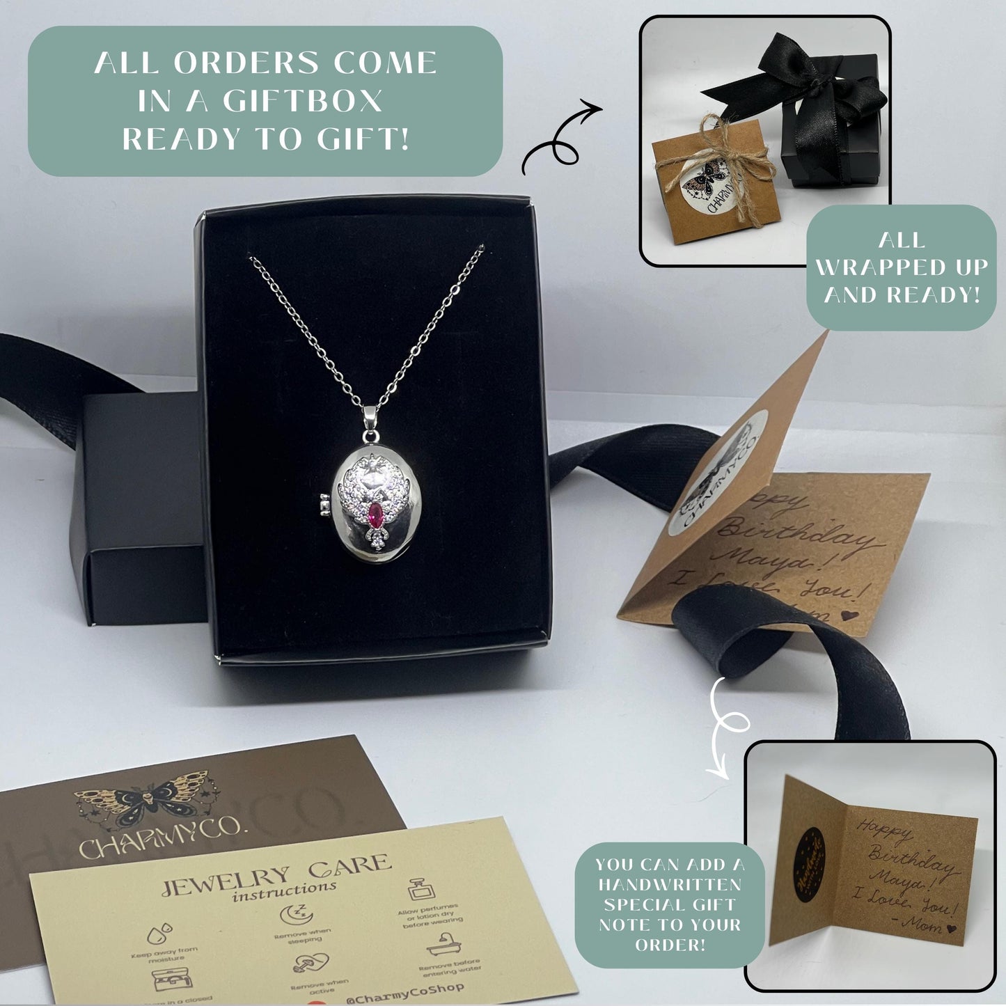 Phoenix Oval Photo Locket Necklace – Personalized Keepsake Gift