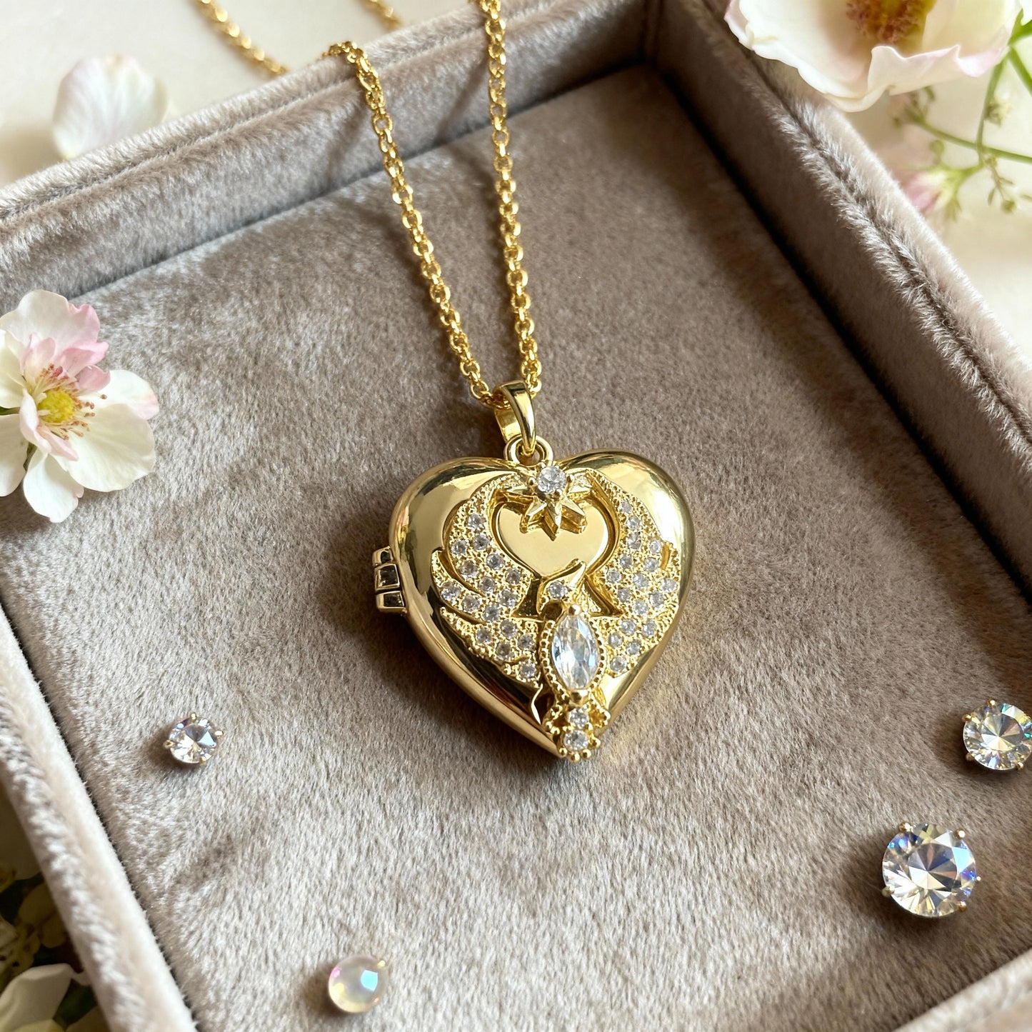 Phoenix Heart Photo Locket Necklace – Personalized Keepsake Gift