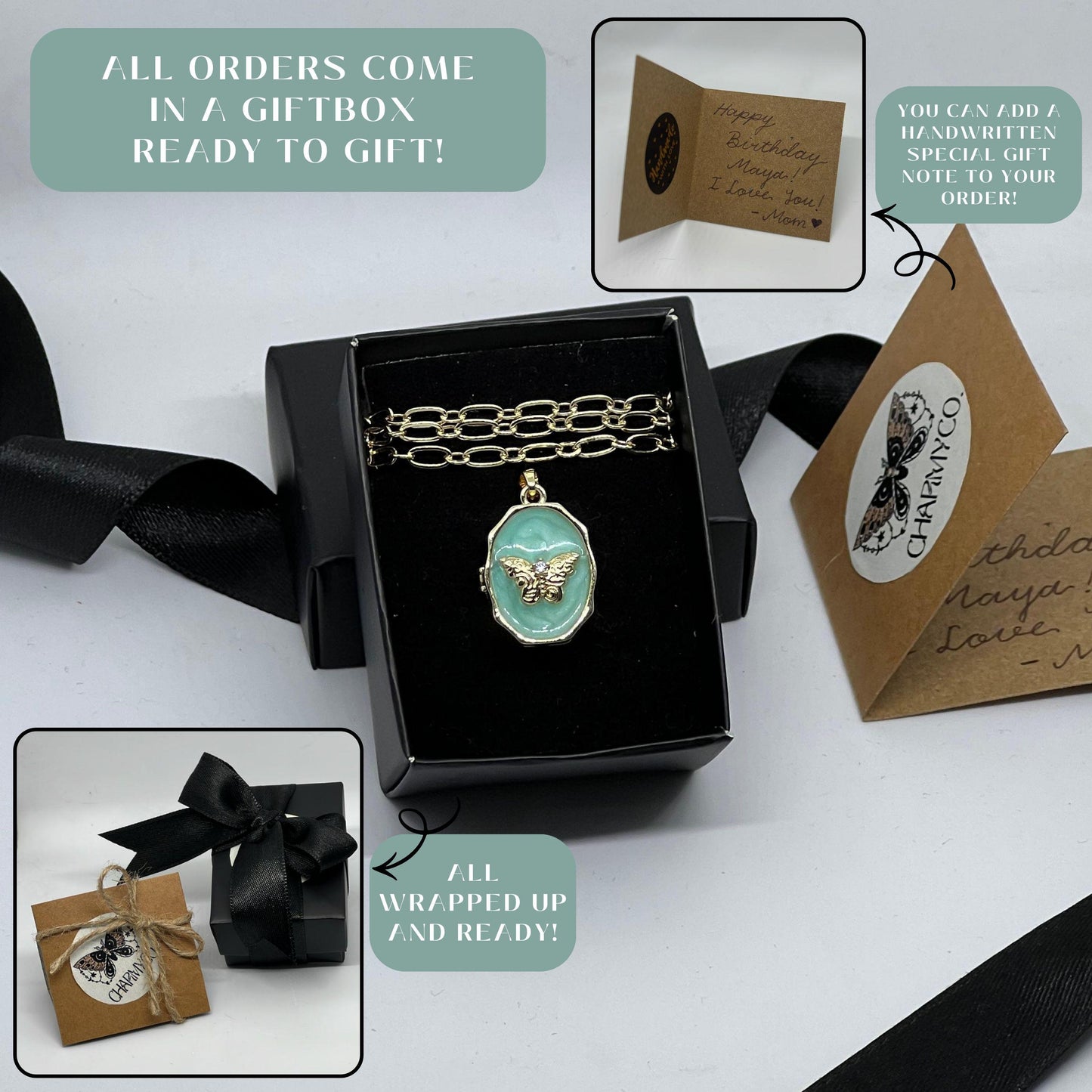 Butterfly Photo Locket Necklace – Personalized Keepsake Gift