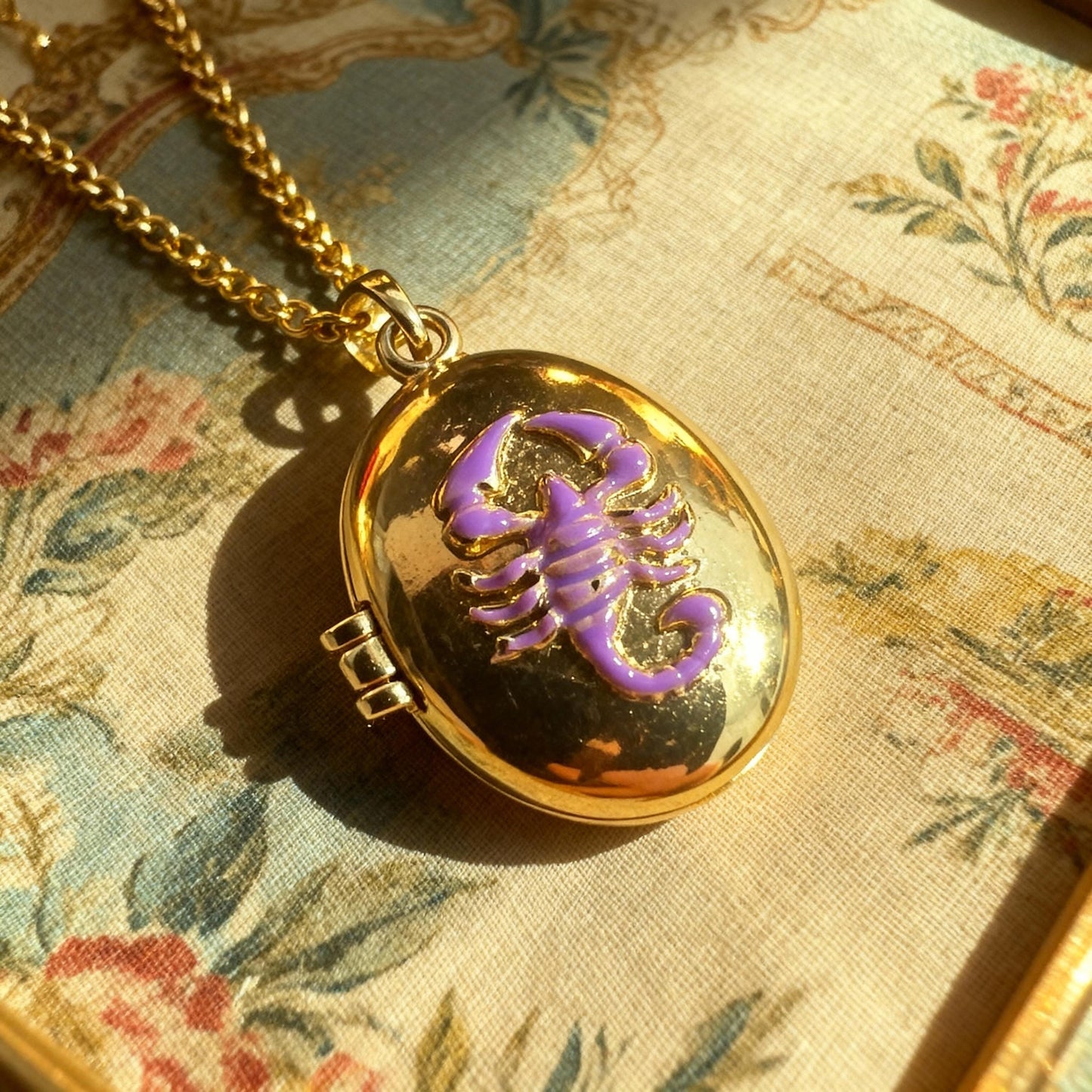 Scorpio Enamel Photo Locket Necklace – Personalized Keepsake Gift