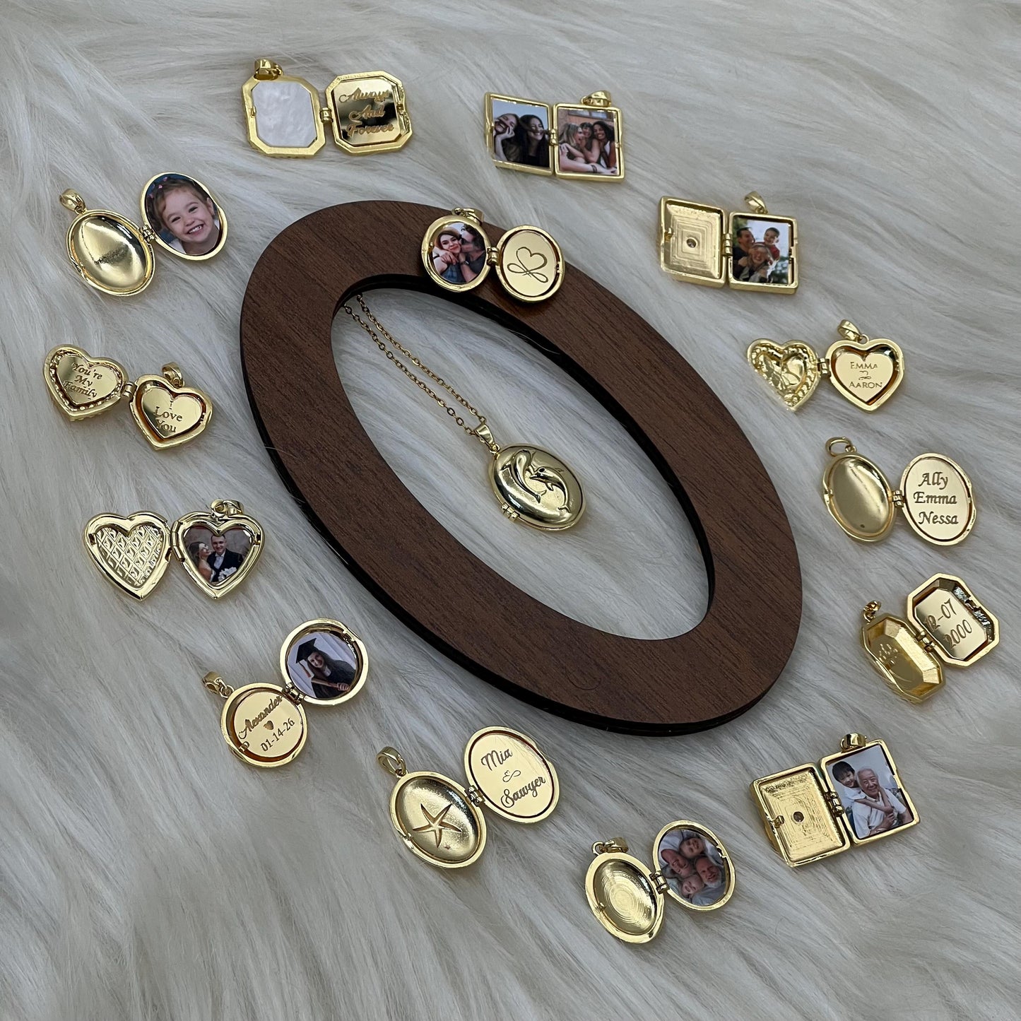 Dolphin Oval Photo Locket Necklace – Personalized Keepsake Gift