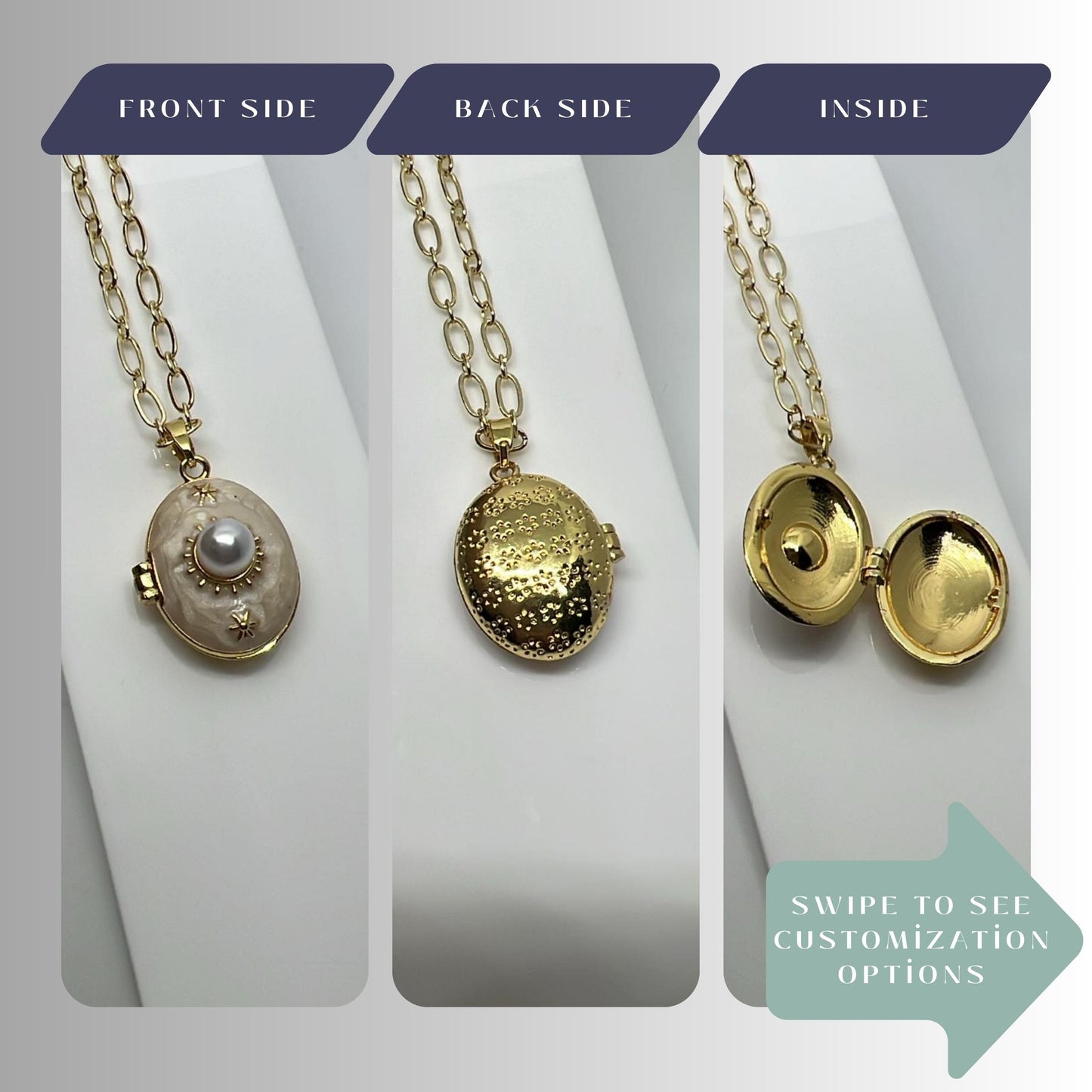 Pearl Star Photo Locket Necklace – Personalized Keepsake Gift