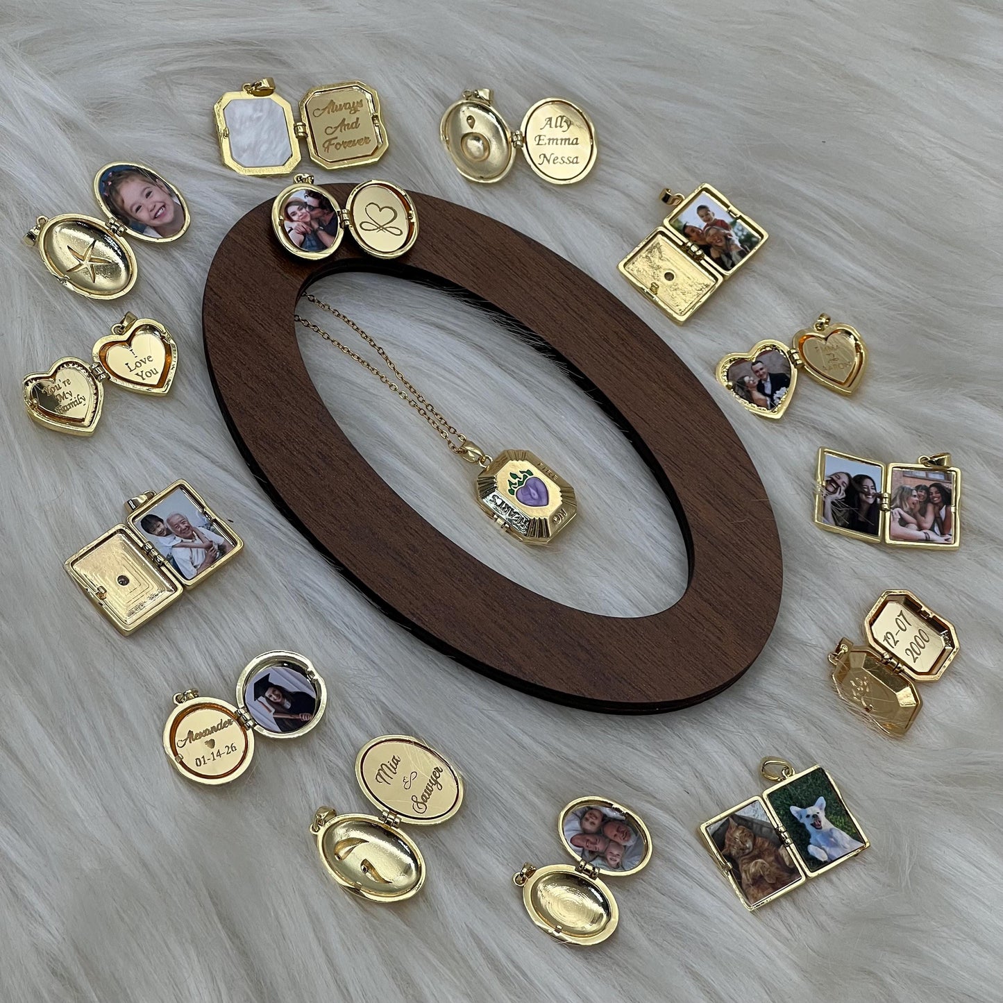 Purple Enamel Heart Photo Locket Necklace – Personalized Keepsake Gift