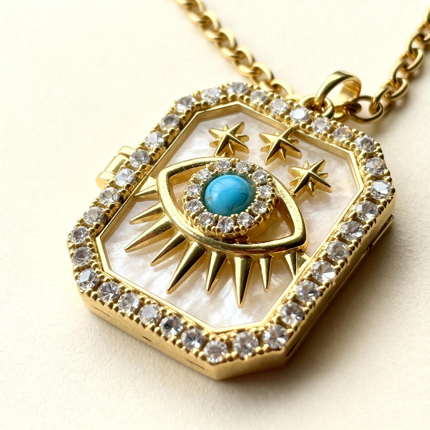 Evil Eye Photo Locket Necklace – Personalized Keepsake Gift