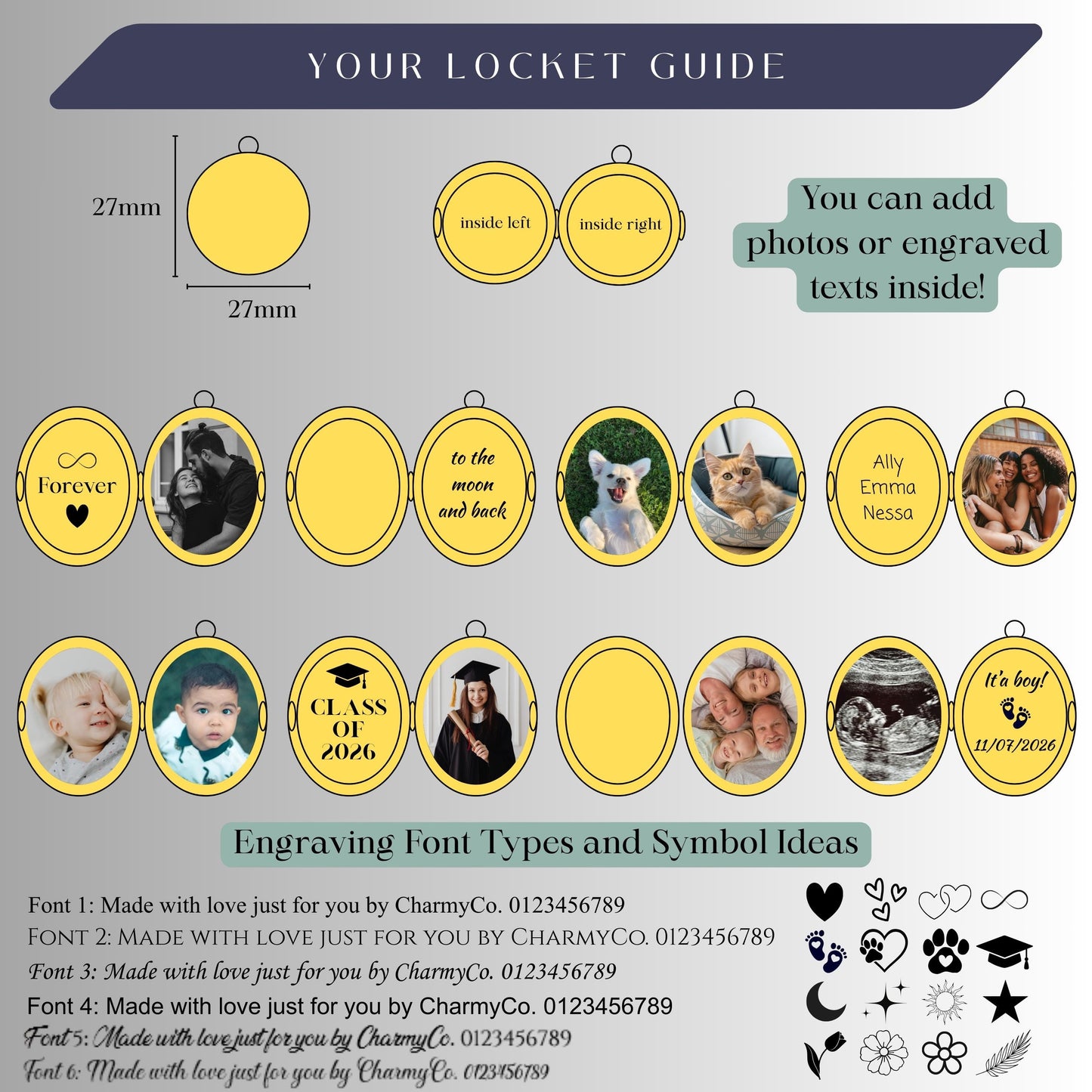 Filigree Round Photo Locket Necklace – Personalized Keepsake Gift