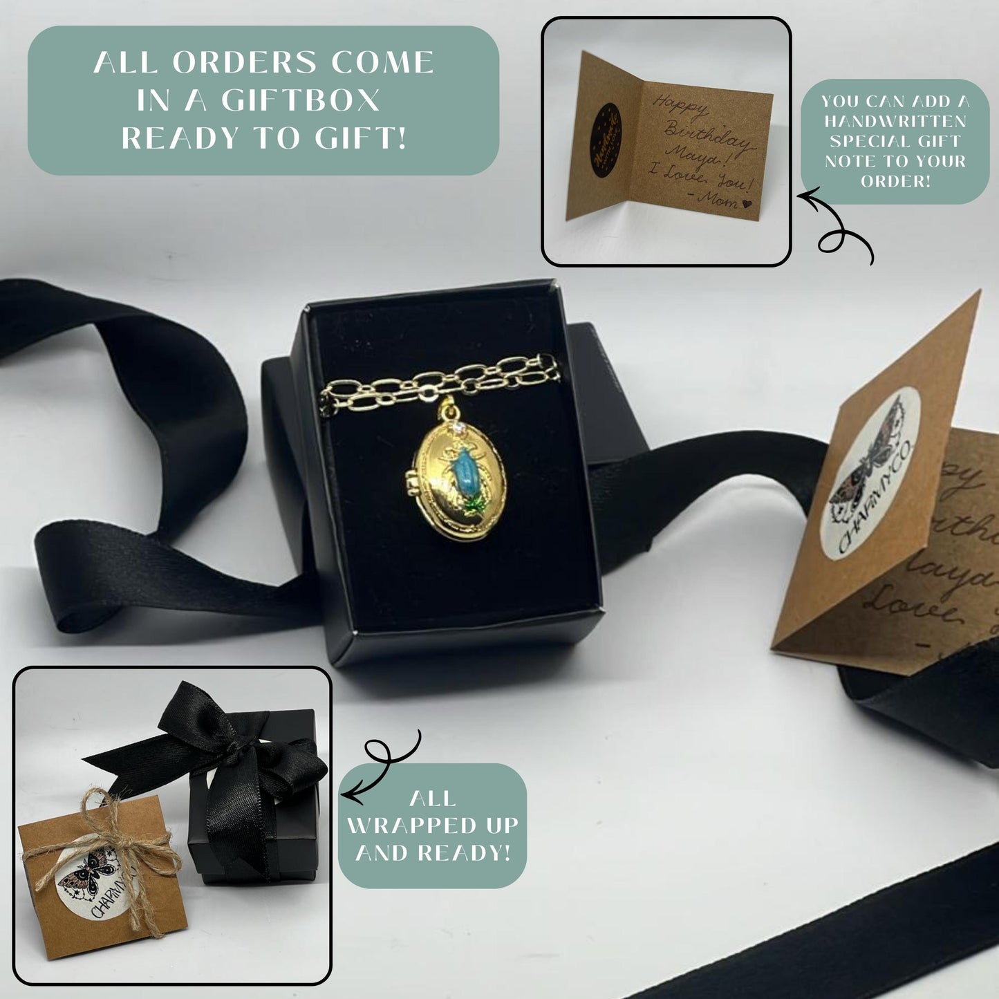 Scarab Oval Photo Locket Necklace – Personalized Keepsake Gift
