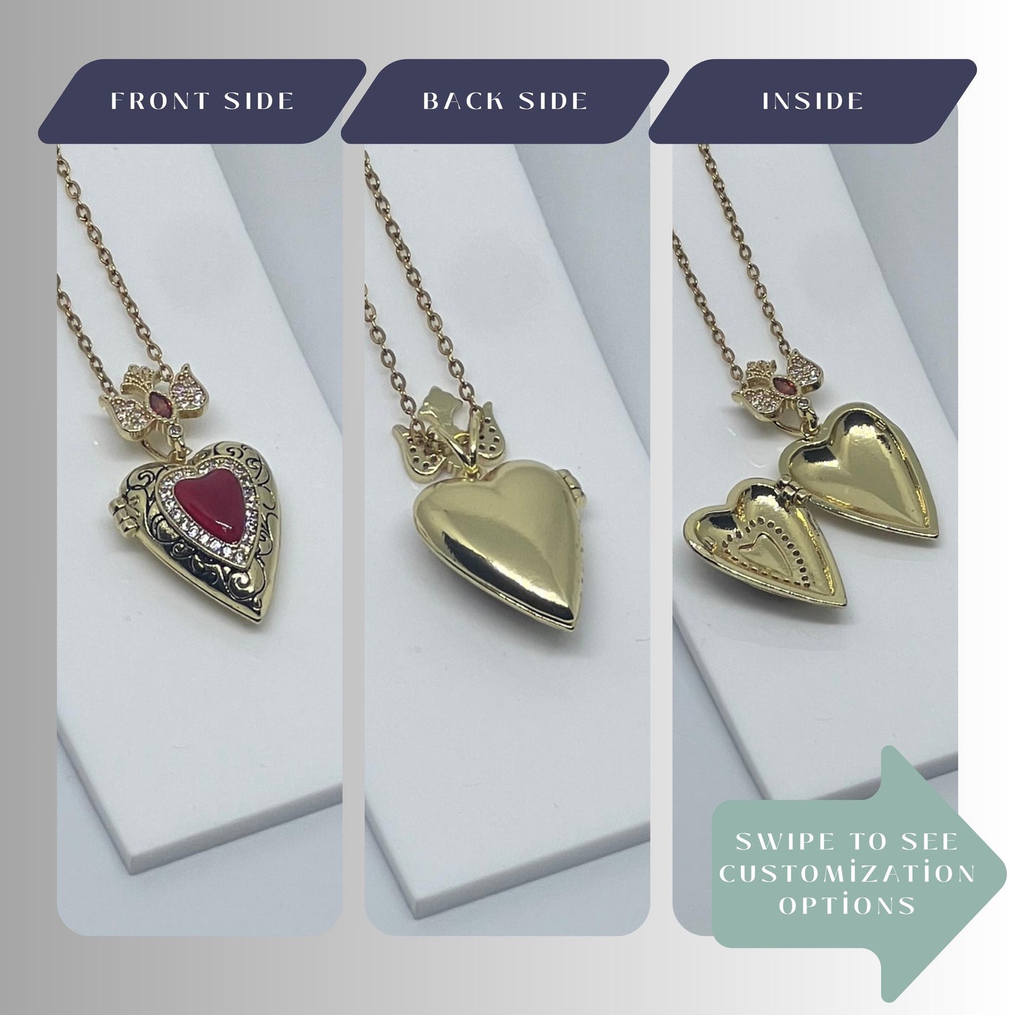 Victorian Heart Photo Locket Necklace – Personalized Keepsake Gift