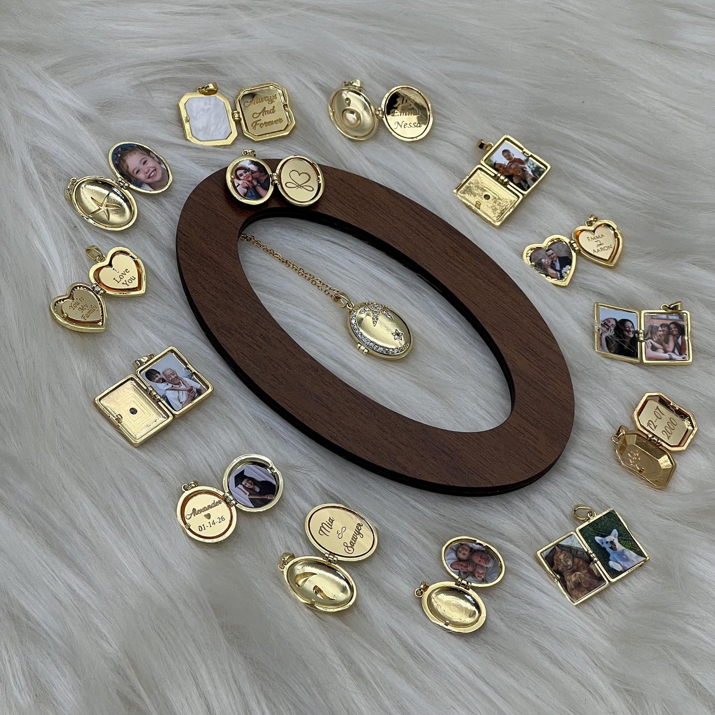Star & Moon Oval Photo Locket Necklace – Personalized Keepsake Gift