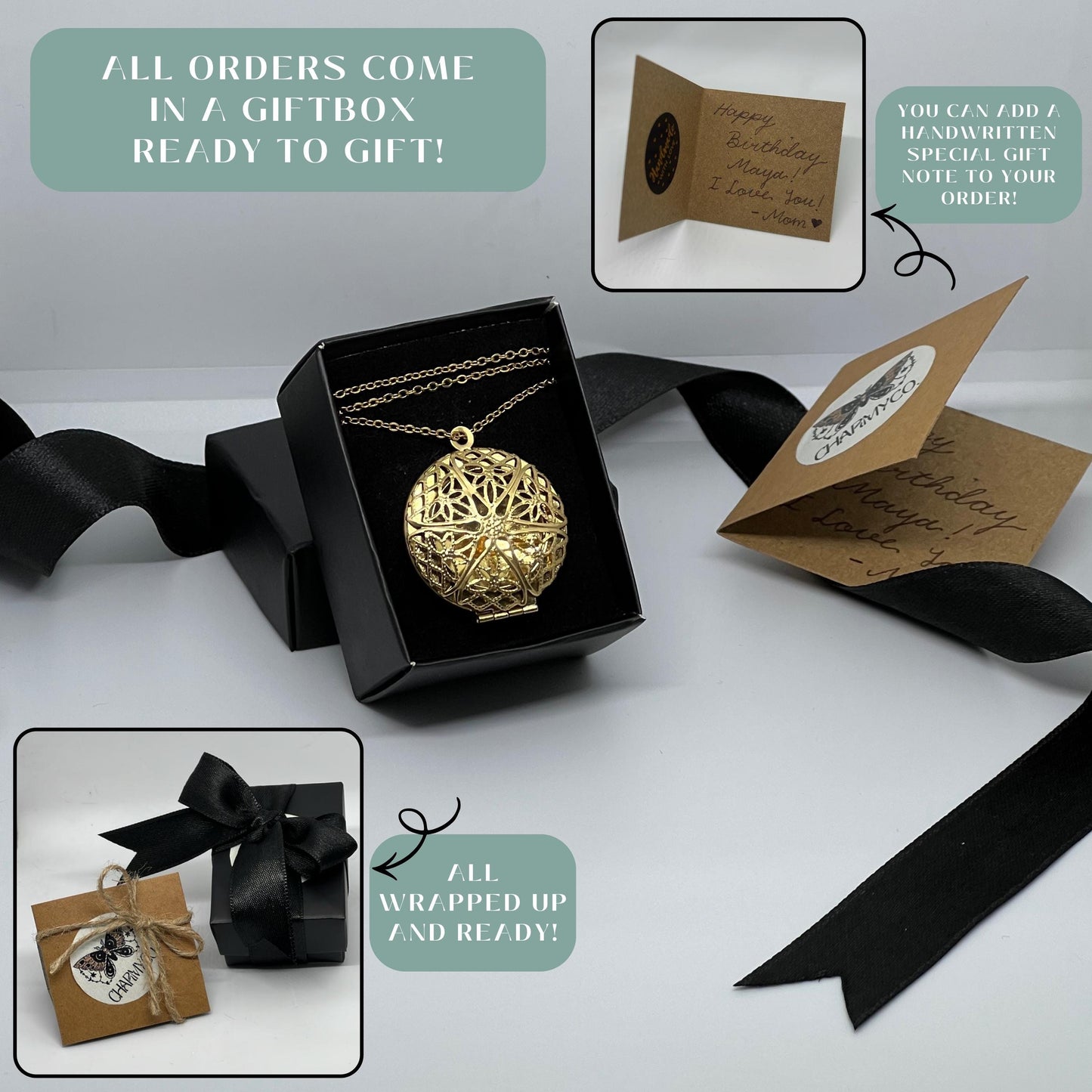Filigree Round Photo Locket Necklace – Personalized Keepsake Gift