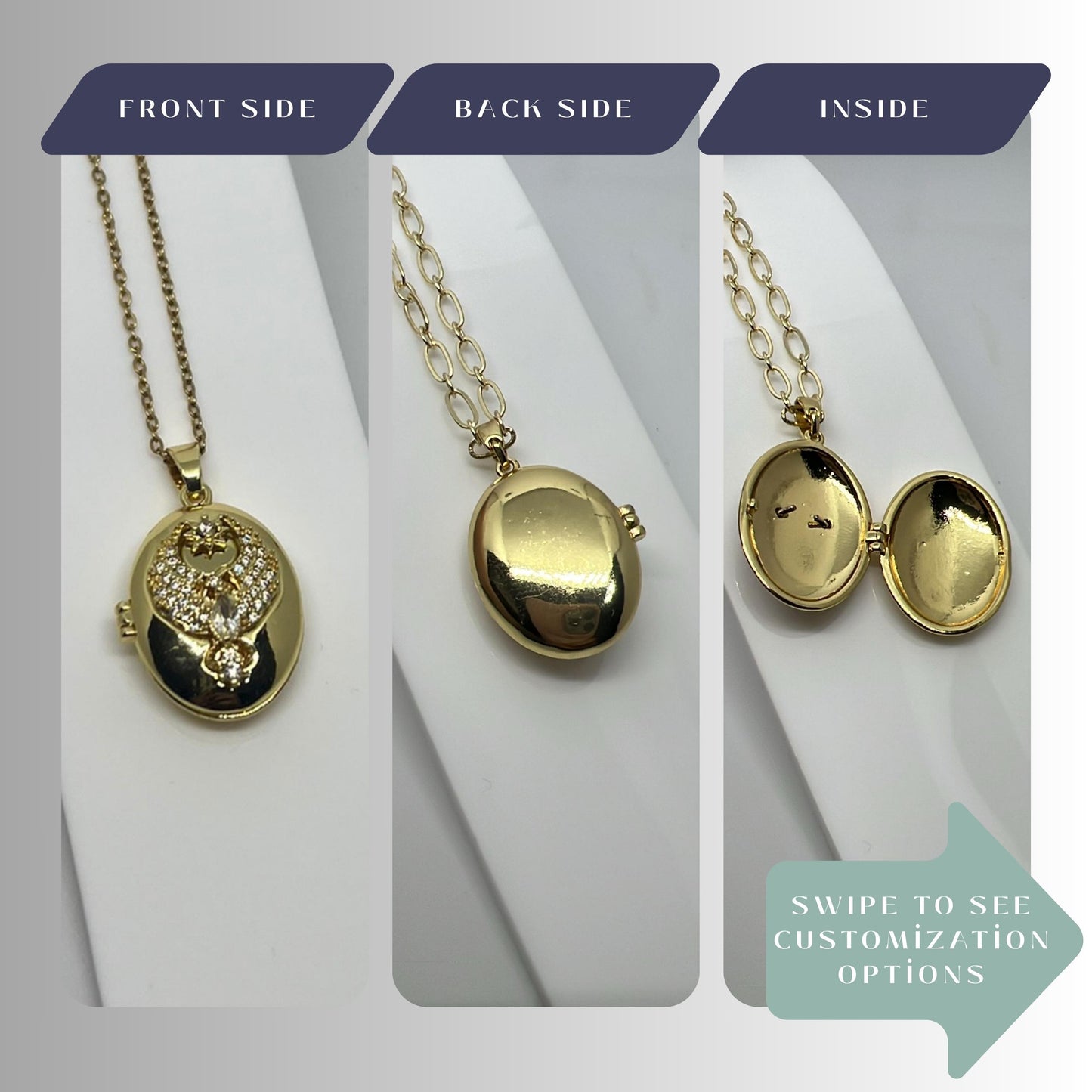 Phoenix Oval Photo Locket Necklace – Personalized Keepsake Gift