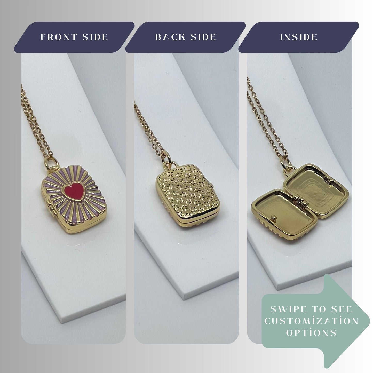 Sacred Heart Photo Locket Necklace – Personalized Keepsake Gift